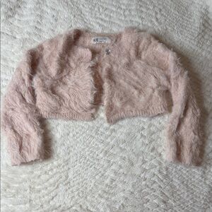 H&M Blush Fuzzy Cropped Girls Sweater